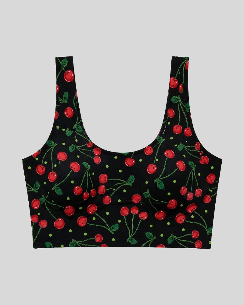 Cherry Pop Print Sports Bra