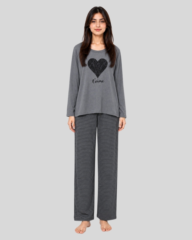 Moonlite Heart Printed PJ Set ( Big Heart )