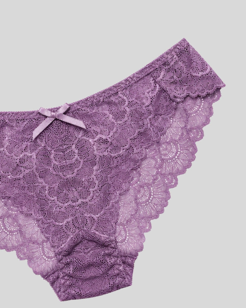 Lavender Paisley Lace Push-Up Bra & Panty Set
