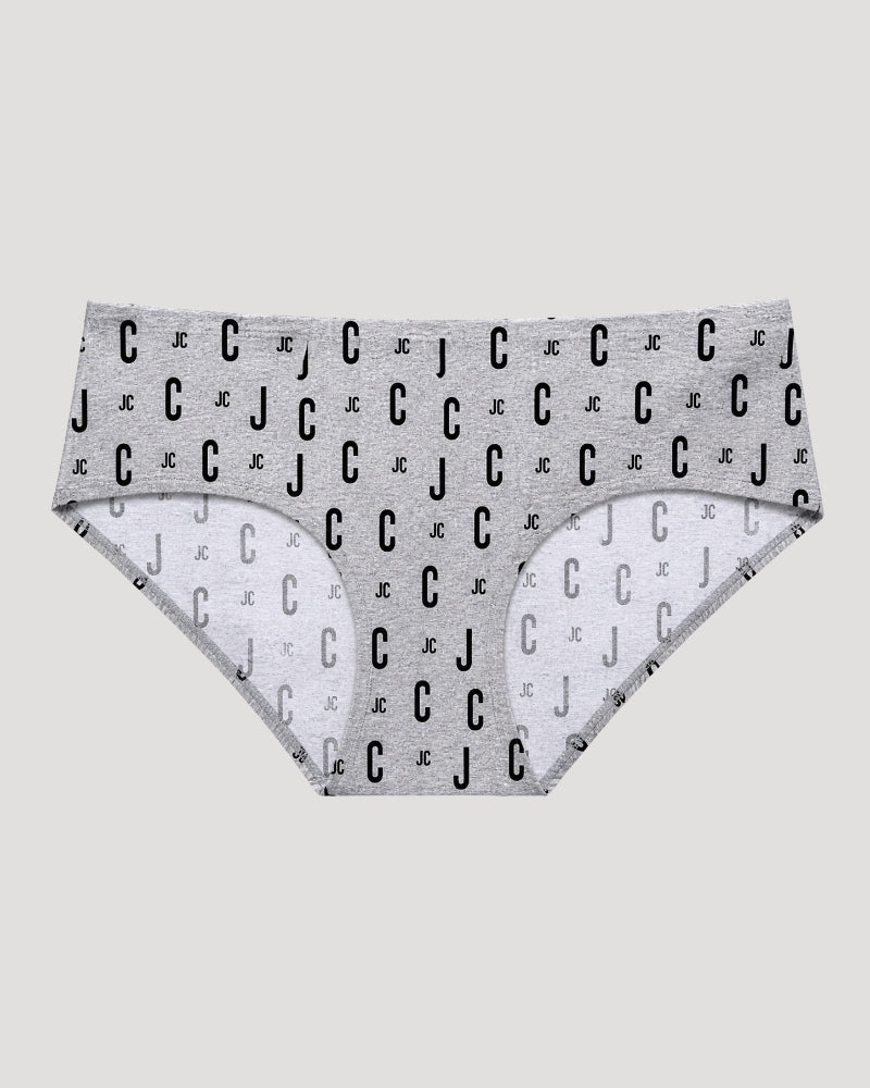 Grey Monogram Print Bikini Panty