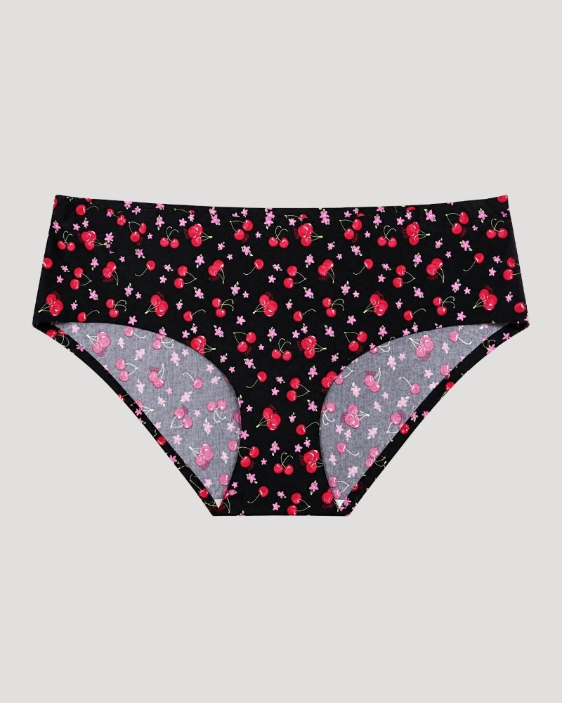 Black Cherry Print Bikini Panty