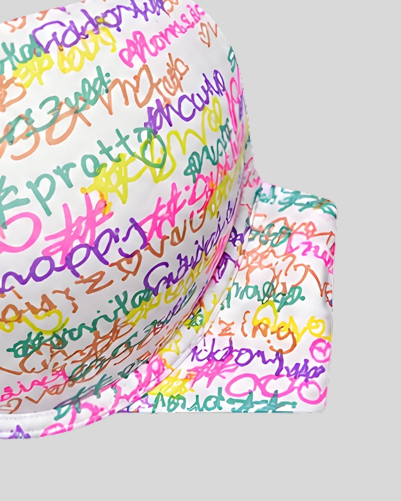 Candy Scribble Push-Up Bra