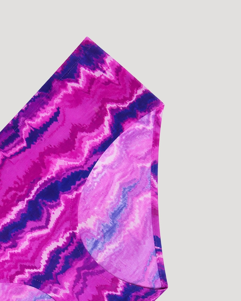Pink Wave Print Bikini Panty