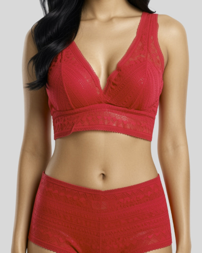 Scarlet Lace Bralette Set