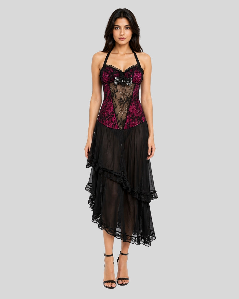 Bordeaux Lace Elegance Maxi