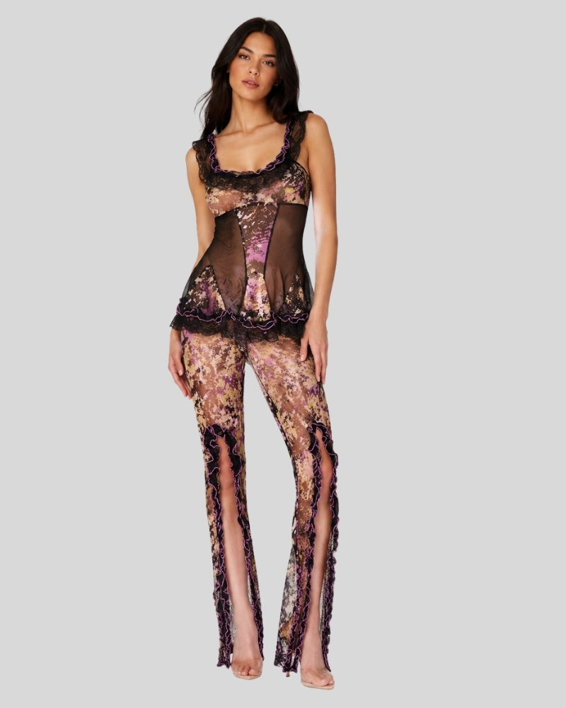 Multi Color Floral Sheer Set