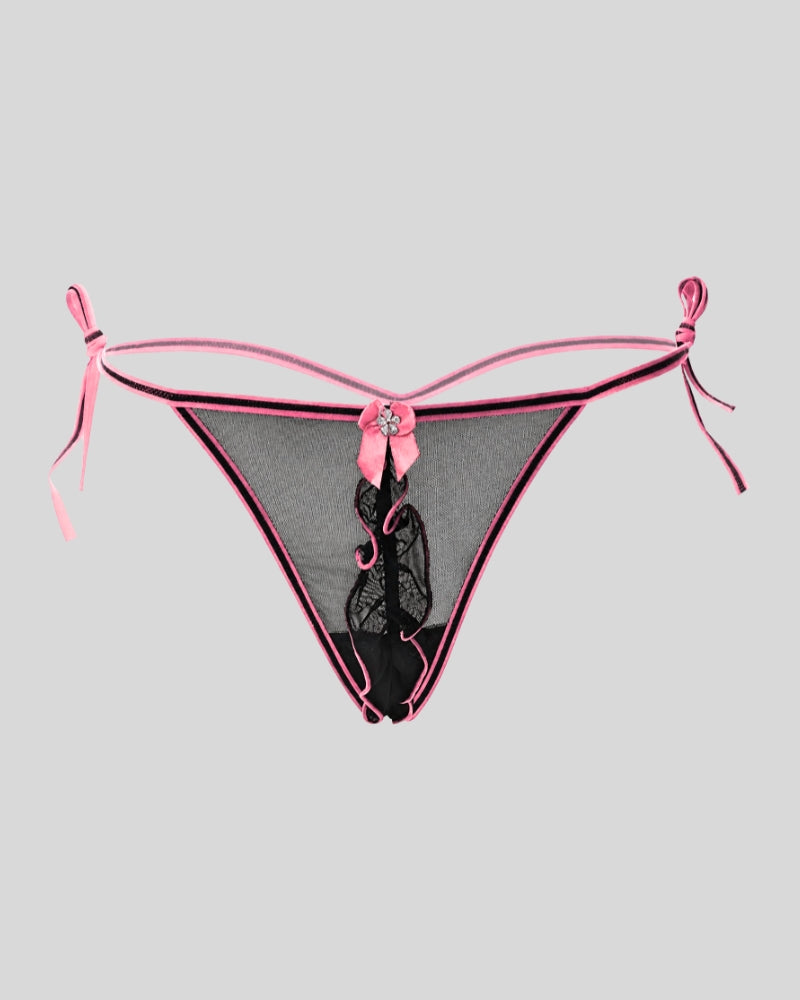 Blush Petal Tie-Side Thong