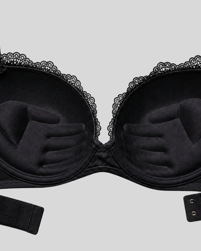 Midnight Black Lace Push-Up Bra