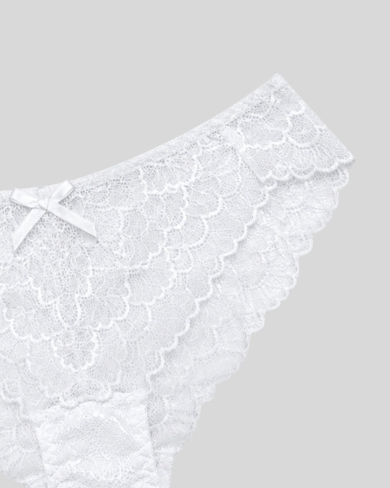 White Floral Lace Push-Up Bra & Panty Set