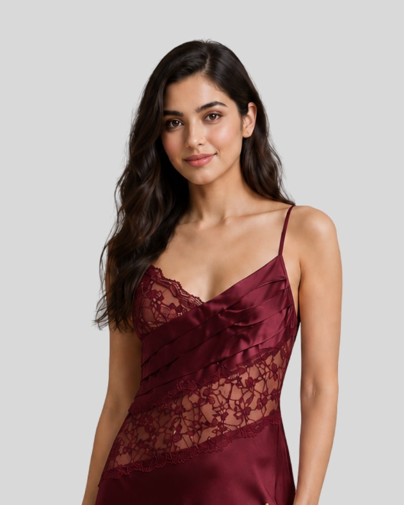 Wine Lace Night Gown