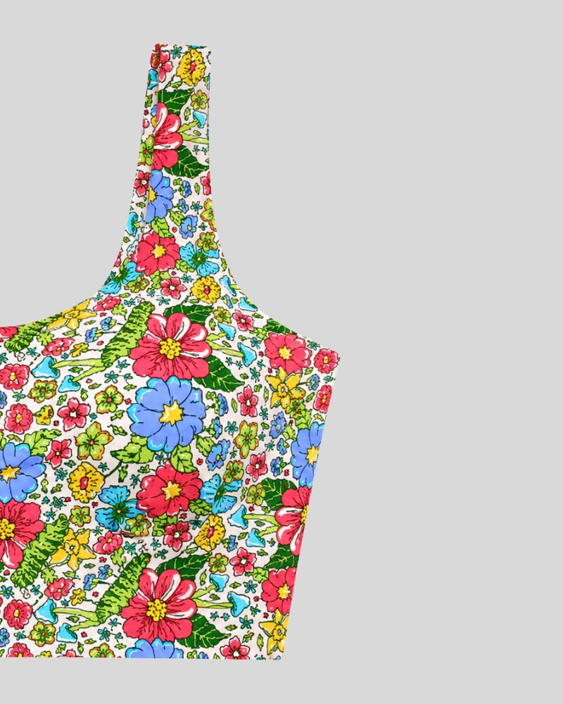 Garden Bloom Print Sports Bra