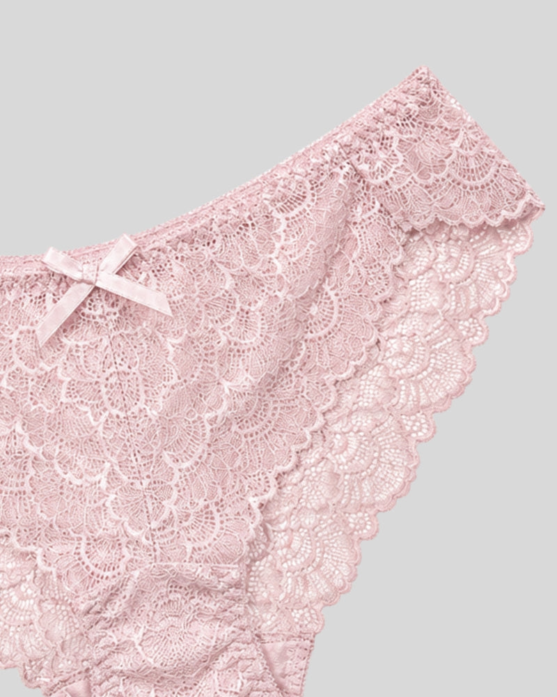 Blush Pink Floral Lace Push-Up Bra & Panty Set