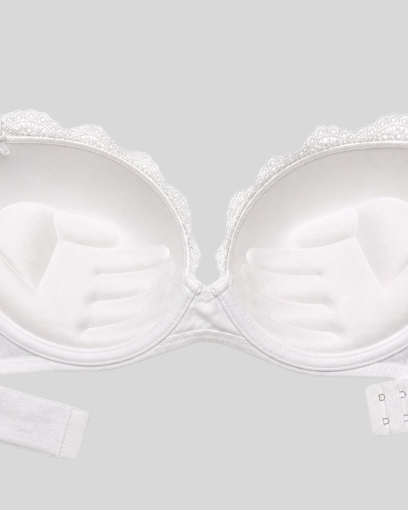 Pearl White Lace Push-Up Bra