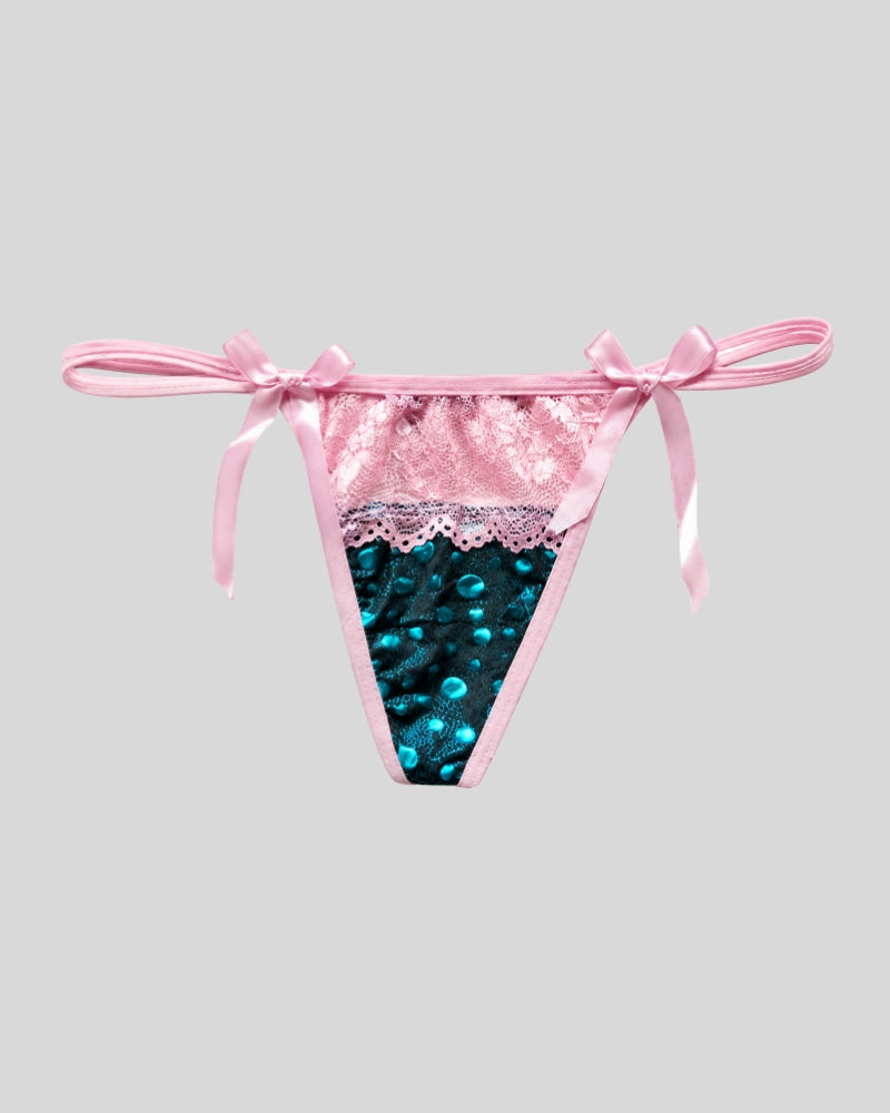 Pink Stardust Lace Thong Panty