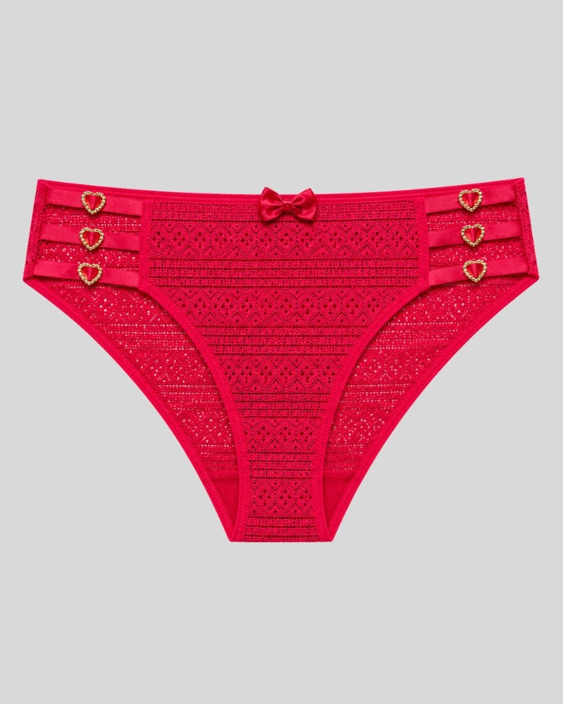 Red Heart Lace Panty