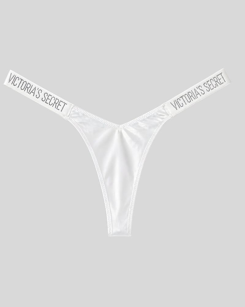Victoria Secret White Satin Shine Thong