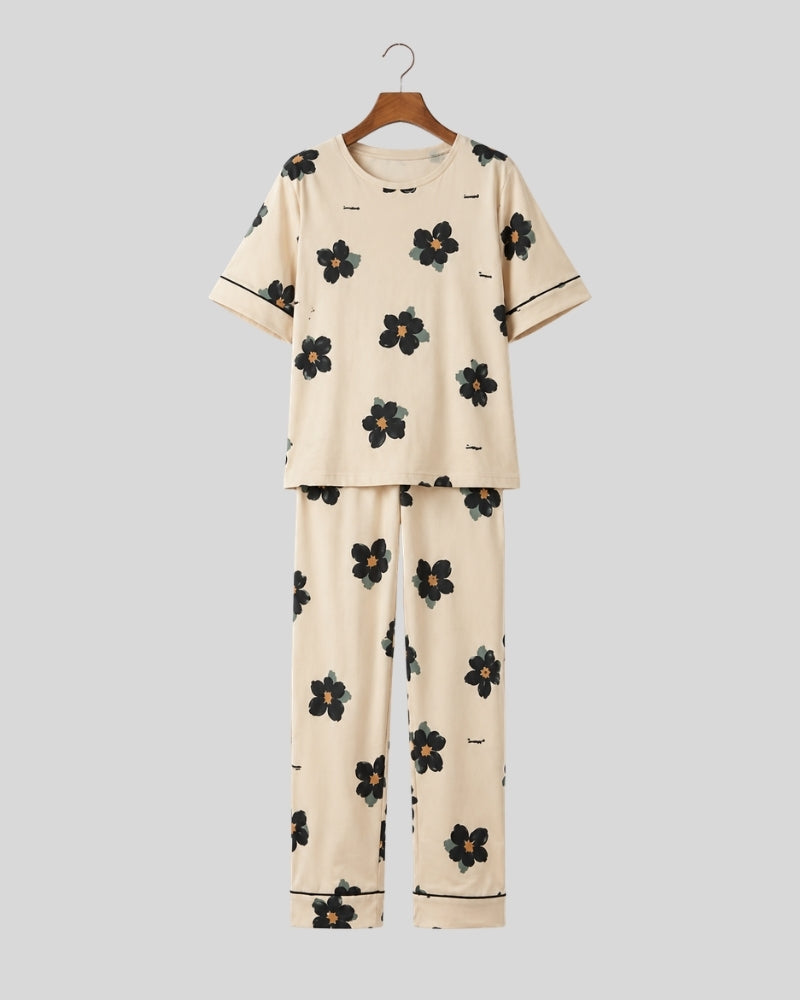 Big Flowers Printed Lounge PJ Set