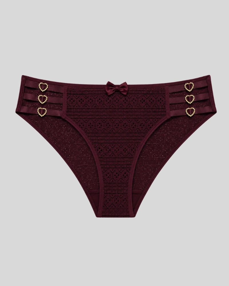 Light Wine Heart bow Panty