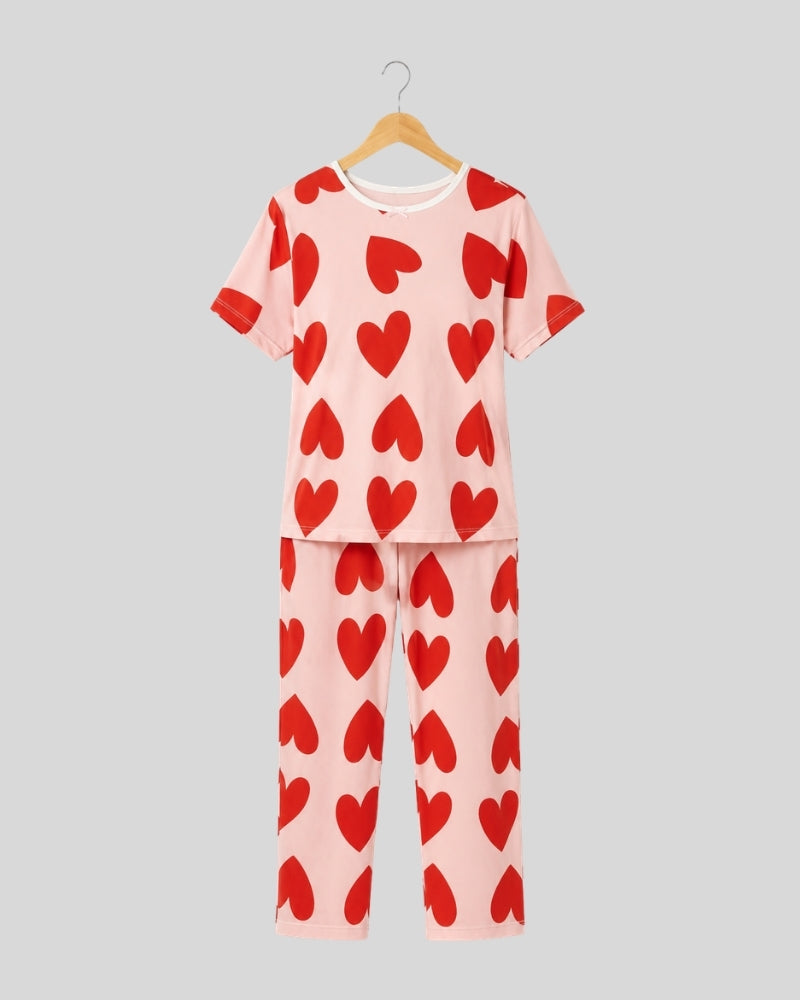 Pink Dilber Printed Lounge PJ Set