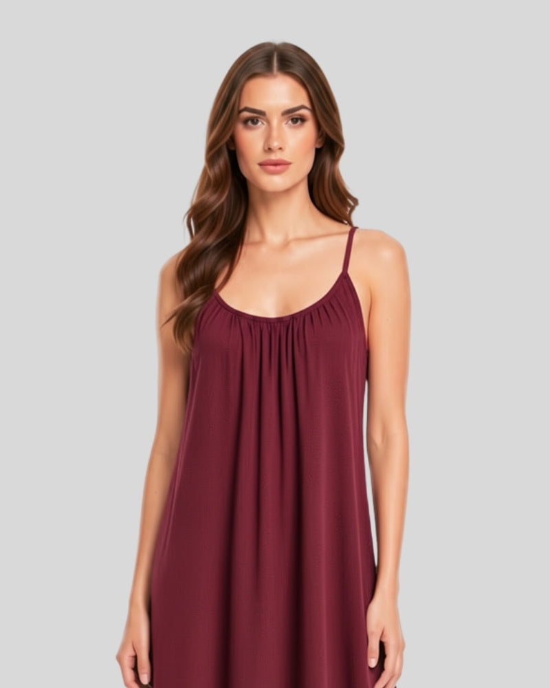 Midnight Wine Flow Maxi Dress