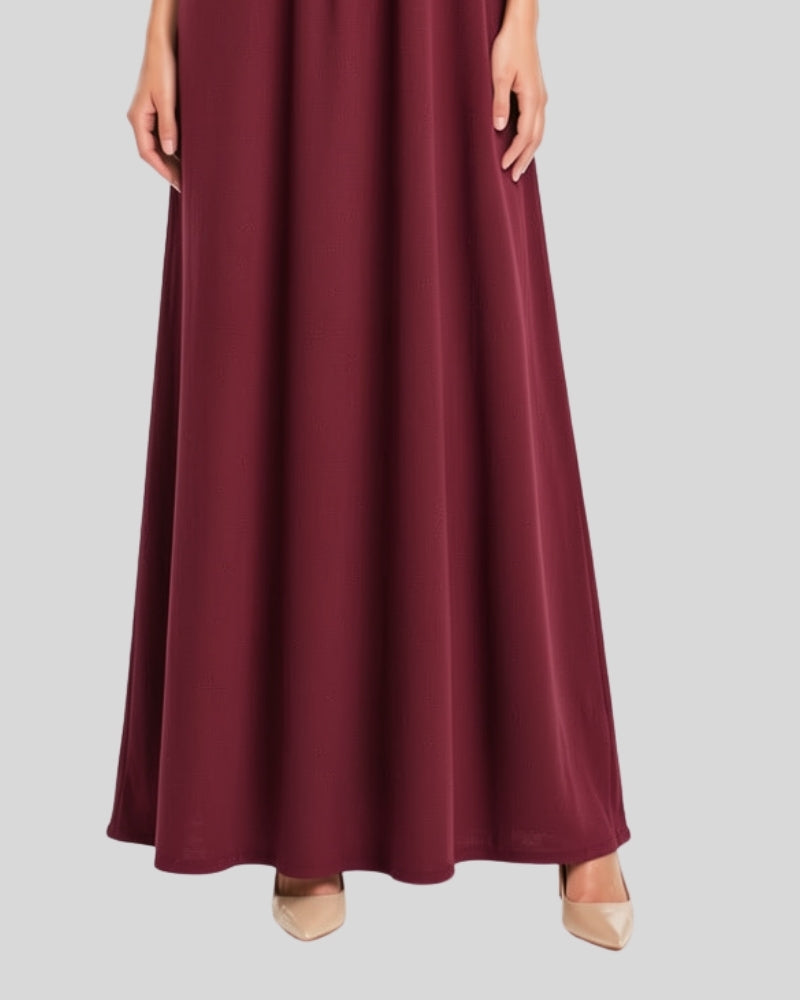 Midnight Wine Flow Maxi Dress