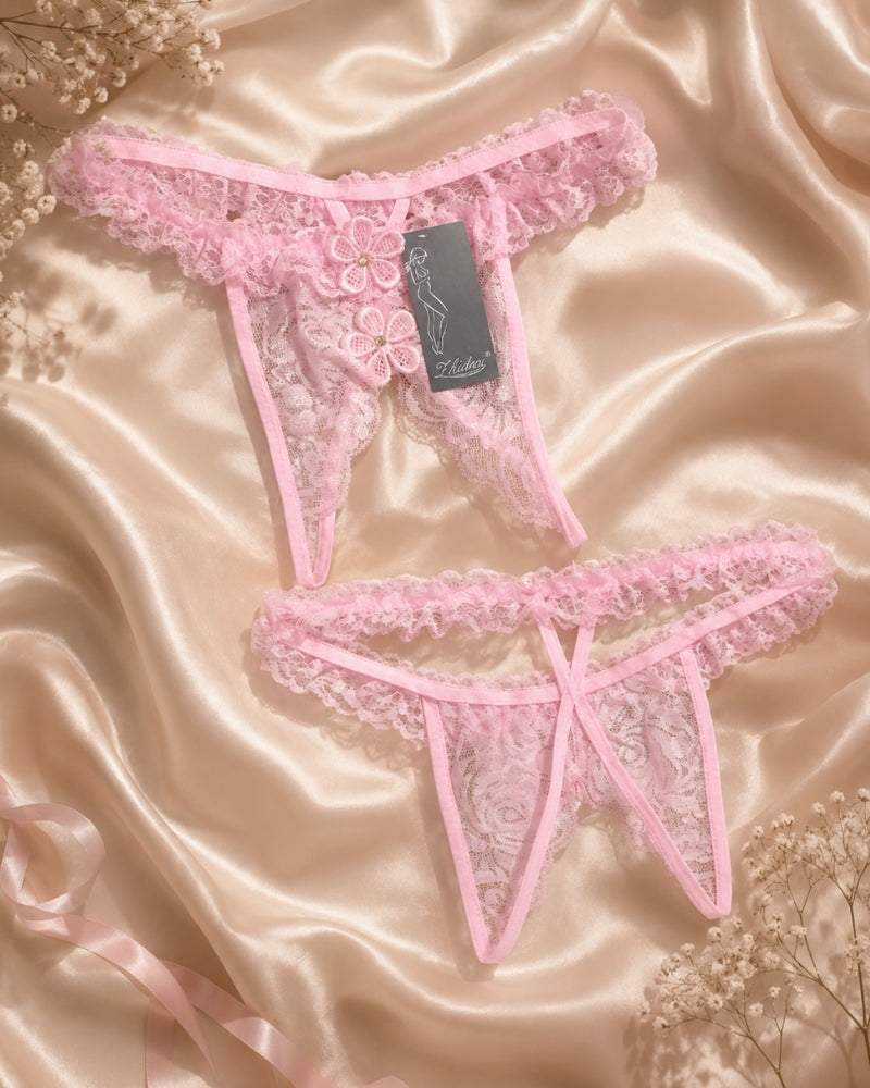Blush Bloom Lace Thong