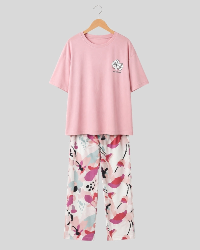 Long Leaf Printed Lounge PJ Set