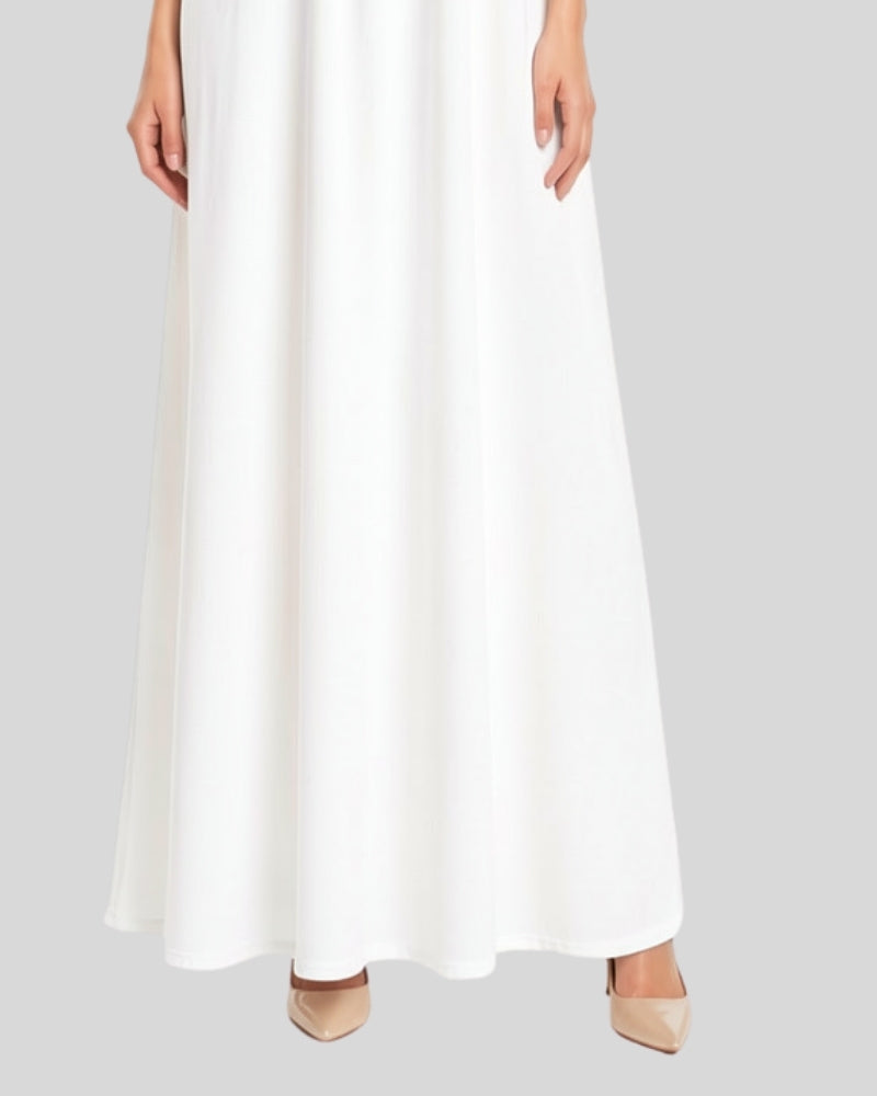 Pearl White Aura Flow Maxi Dress