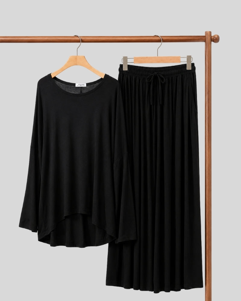 Deep Black Lounge PJ Set