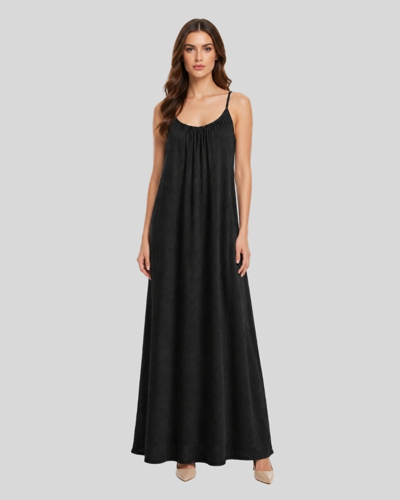 Midnight Black Flow Maxi Dress