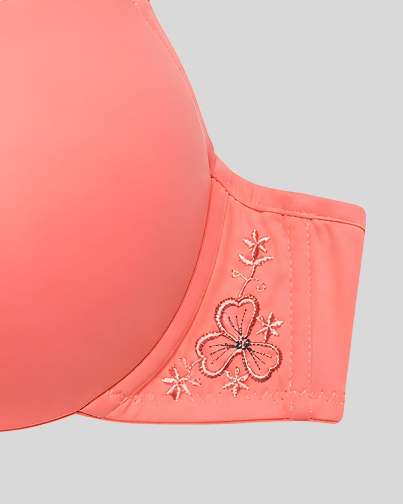Coral Blossom Soft Push-Up Bra