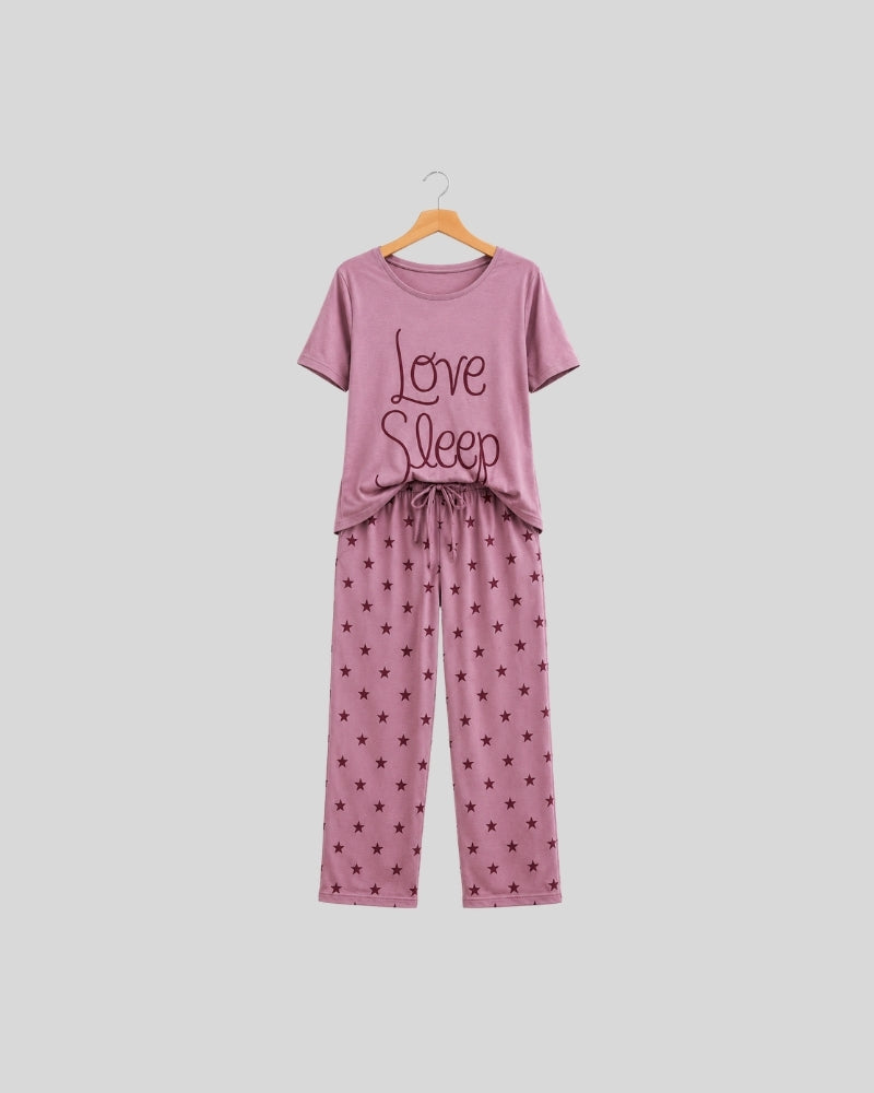 Love Sleep Printed Lounge PJ Set