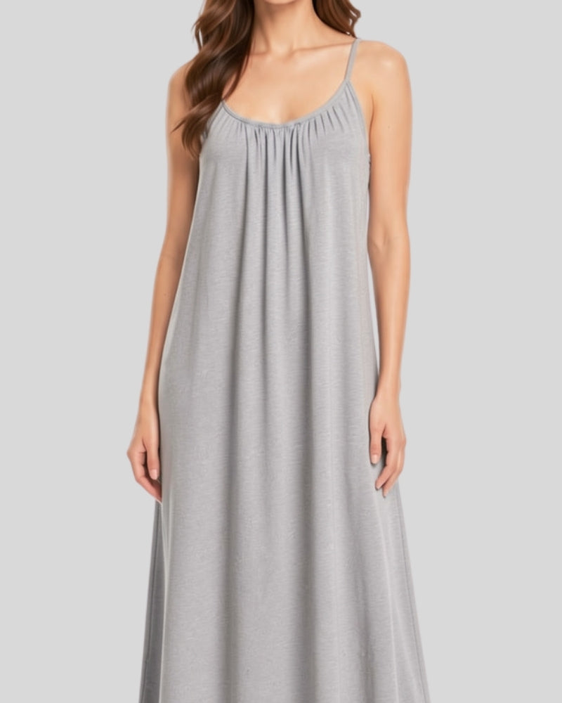 Silver Grey Flow Maxi Dress
