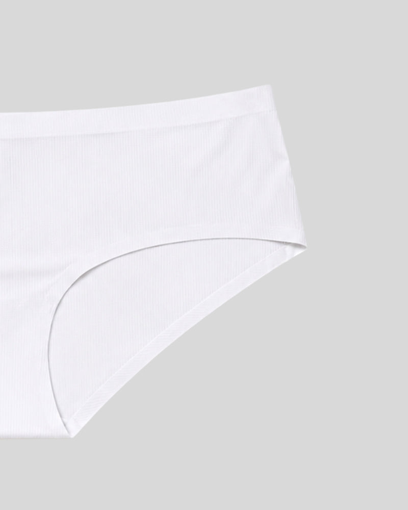 White Ribbed Seamless Bikini Panty