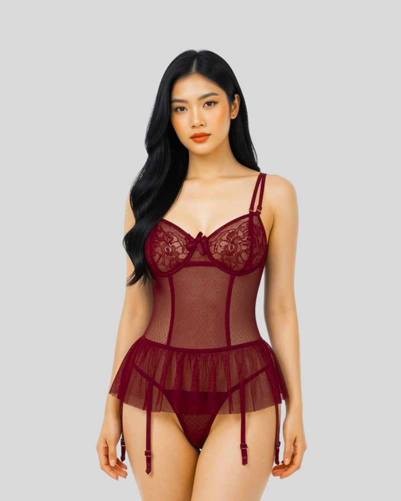 Wine Lace Desire Teddy