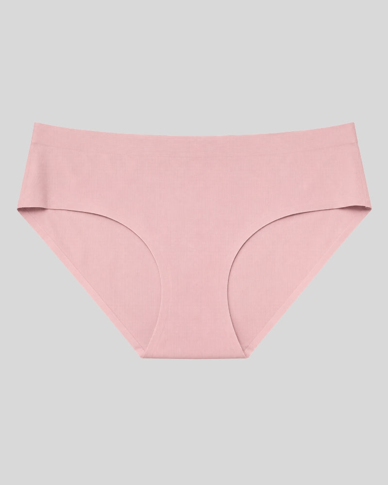Blush Pink Ribbed Bikini Panty