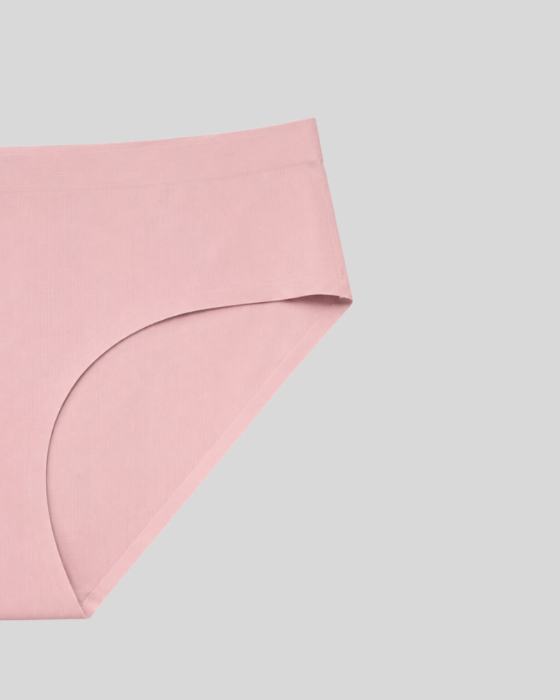 Blush Pink Ribbed Bikini Panty