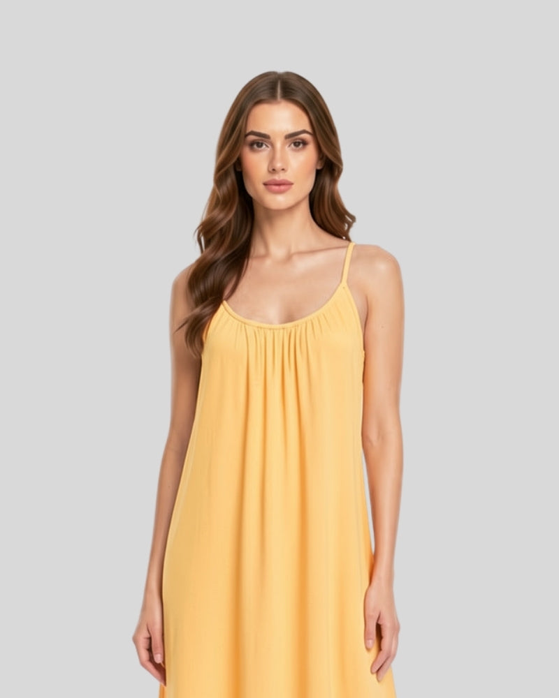 Nude Beige Flow Maxi Dress