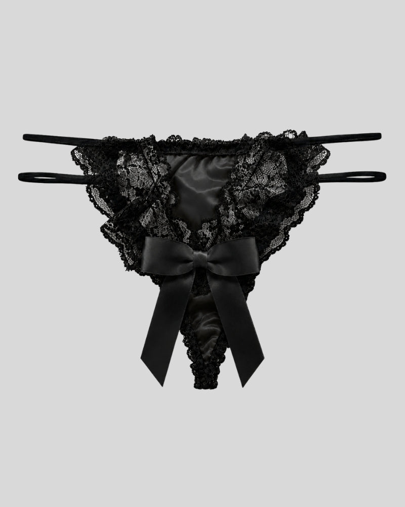 Midnight Elegance Lace Thong
