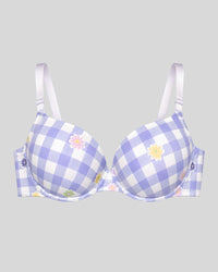 Lavender Bloom Check Bra
