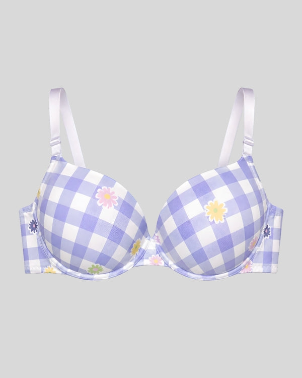 Lavender Bloom Check Bra