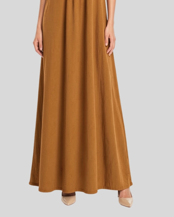 Golden Mustard Flow Maxi Dress