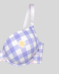 Lavender Bloom Check Bra