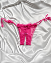 Hot Pink Bloom Lace Tie-Side Panty