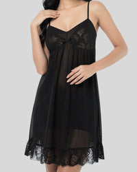 Midnight Lace Chemise Set
