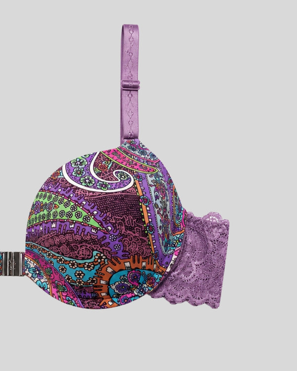 Lavender Paisley Lace Push-Up Bra & Panty Set