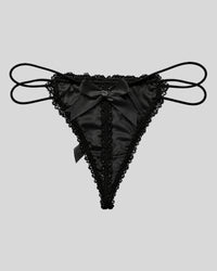 Midnight Elegance Lace Thong