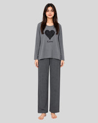 Moonlite Heart Printed PJ Set ( Big Heart )