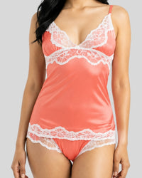 Coral Lace Cami Set