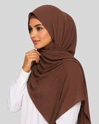 Brown Grace Modest Chiffon Hijab with Built-in Magnets